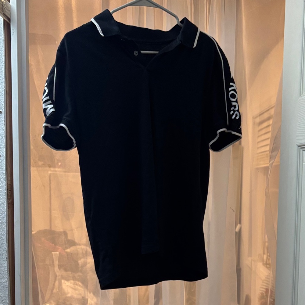Michael Kors Black and White Fitted Polo Jersey